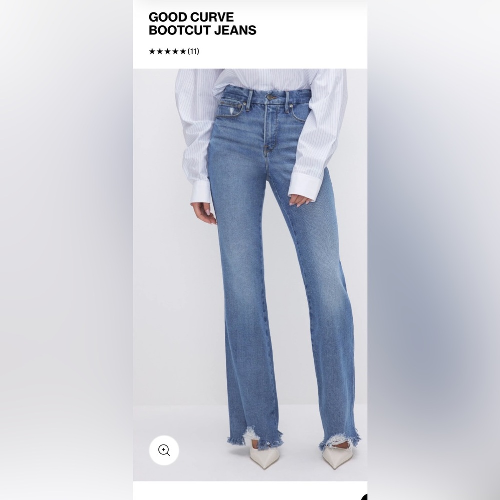 Good American size 6 / 28 Good Curve Bootcut Flare distressed jeans NWT